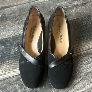 Taryn Rose Black Women's Chunky Heel Shoes Size 38 Made In Italy